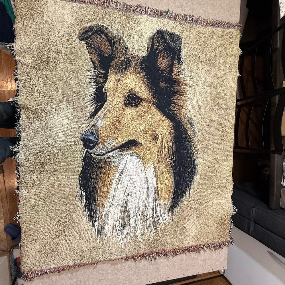 Sheltie Dog Tapestry Blanket Throw Pure Country Weavers 56"‎ X 48" Country Farm